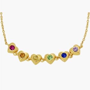 Gold Heart Bracelet with Multicolor Stones